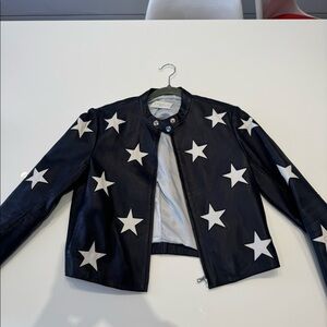 Sandro star leather jacket
